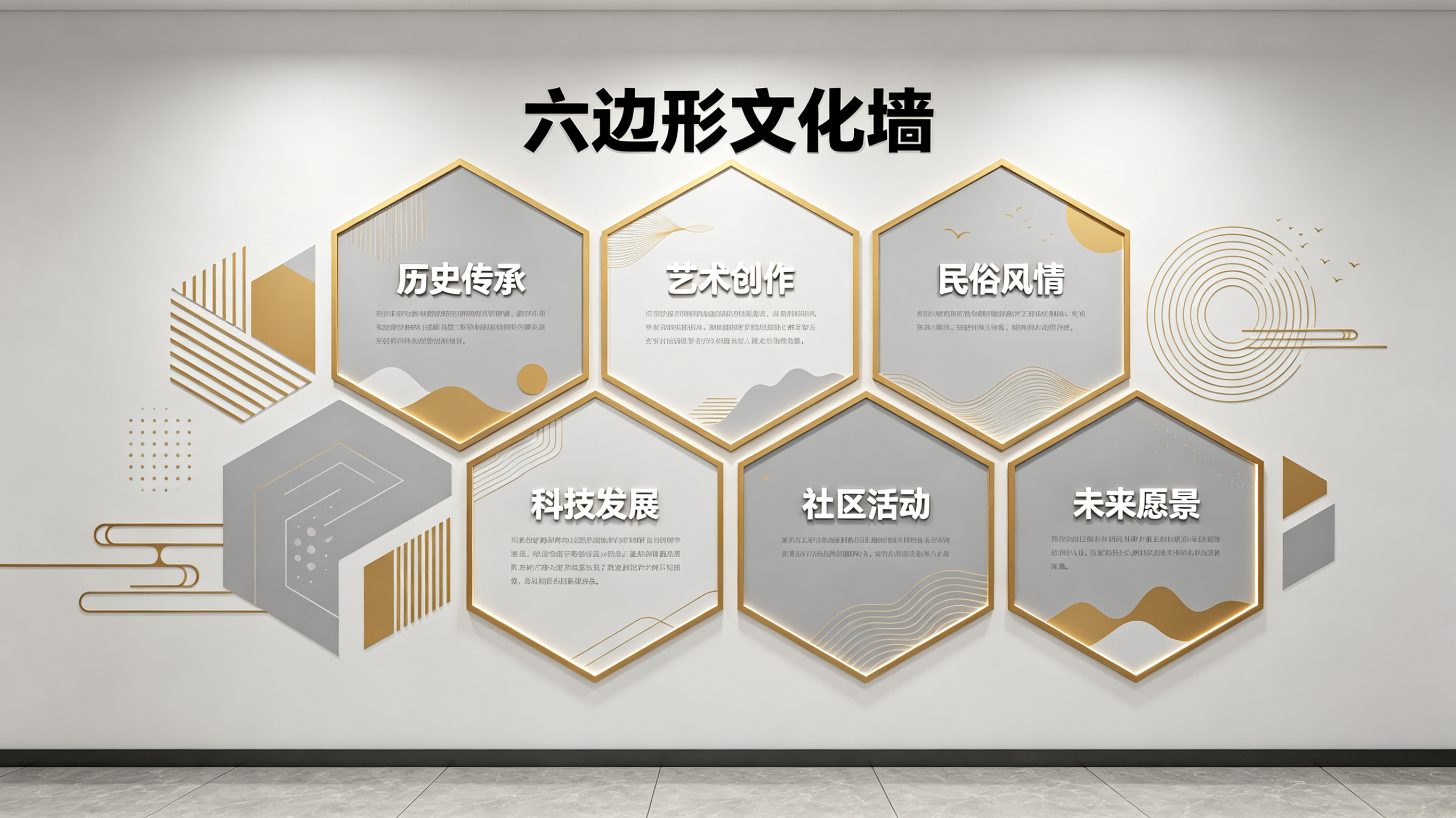  青田企业文化墙 | 六边形信息美学